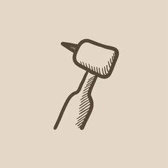 Dental drill sketch icon.