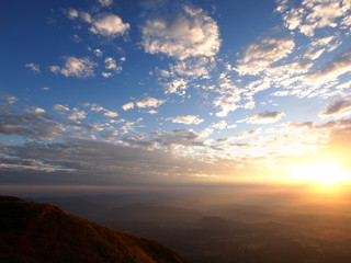 岡山　大山山頂の夕焼け