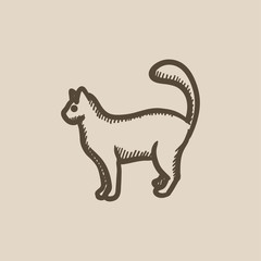 Cat sketch icon.