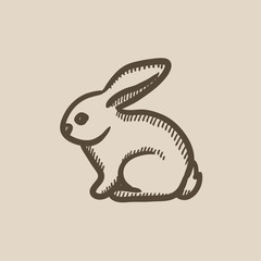 Rabbit sketch icon.