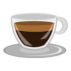 modern cup design with dark brown coffee front view over isolated background,vector illustration
