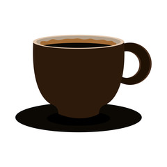 modern brown cup design with dark brown coffee front view over isolated background,vector illustration