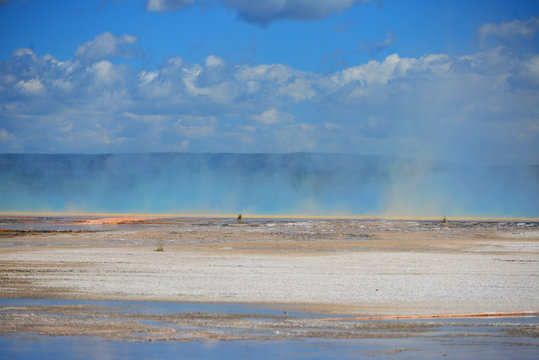 steam from Grand Prismatic Spring