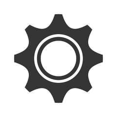 black construction screw front view over isolated background, vector illustration 