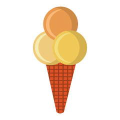 white yellow and orange ice cream over isolated background, vector illustration 