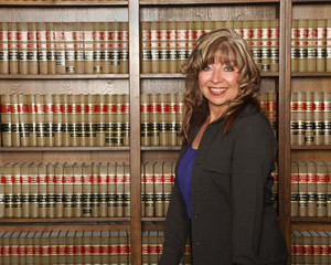 Law library, woman lawyer