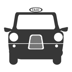 black british cab front view over isolated background, vector illustration 