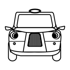 white british cab front view over isolated background, vector illustration 