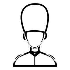 avatar human british guard front view over isolated background, vector illustration