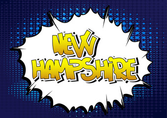 New Hampshire - Comic book style word.