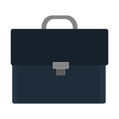 black and blue business suitcase front view over isolated background, vector illustration