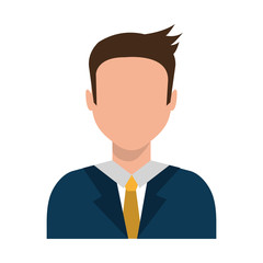 avatar business man wearing colorful clothes front view over isolated background, vector illustration 