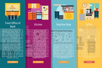 Building Interior Vertical Banner Concept