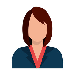 avatar business woman wearing colorful clothes front view over isolated background, vector illustration 