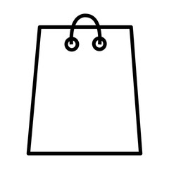 white shopping bag front view over isolated background, vector illustration 