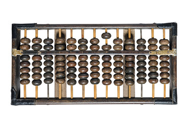Vintage abacus  isolated on white background.