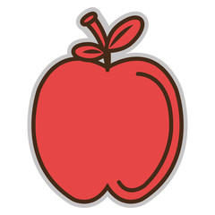 red apple fruit front view over isolated background, vector illustration 