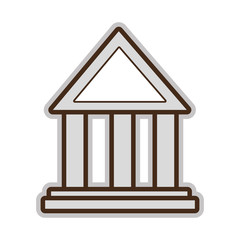 black and white house construction front view over isolated background, vector illustration 