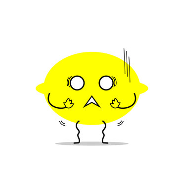 trembling lemon simple clean cartoon illustration