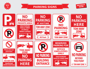 Car Parking Sign (car parking area, no parking in front of the building, office employee only, unauthorized vehicles towed away, building entrance). easy to modify.