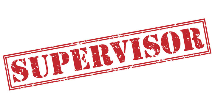 supervisor red stamp on white background