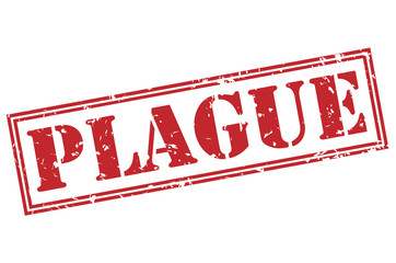 plague red stamp on white background