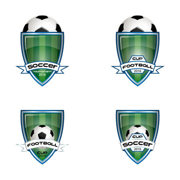 Set football logo for the team and the cup