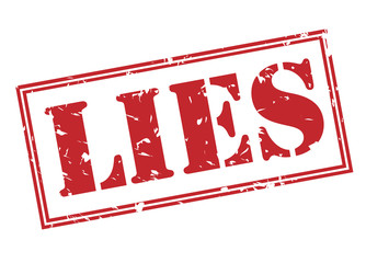 lies red stamp on white background