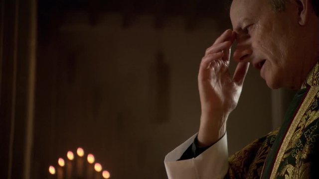 Close-up of priest during Eucharist