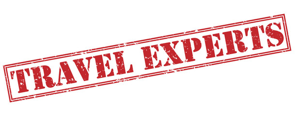 travel experts red stamp on white background