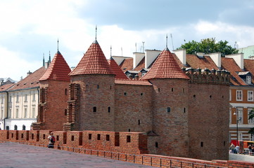 Old town in Warsaw, Poland. View on the Warsaw Fortress