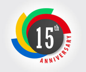 15th Anniversary celebration background, 15years anniversary card illustration - vector eps10