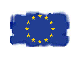 European Union flag symbol halftone