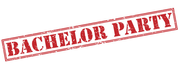 bachelor party red stamp on white background