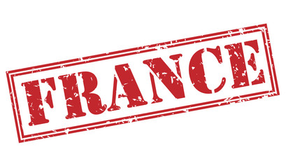 france red stamp on white background