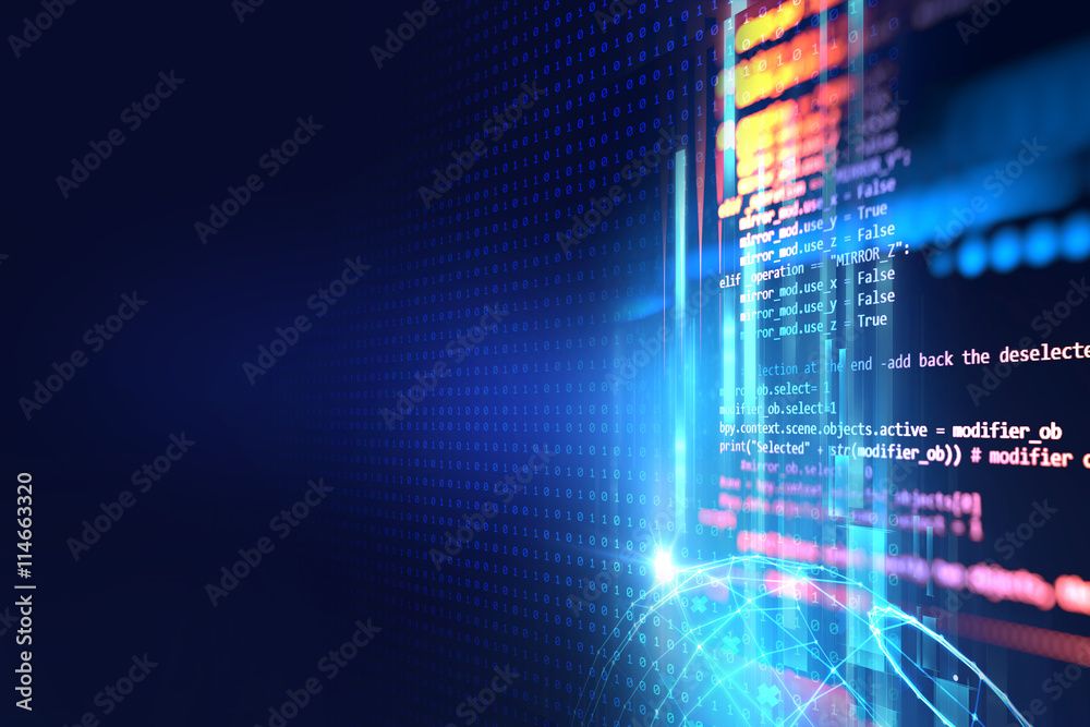 Poster digital code number abstract technology background