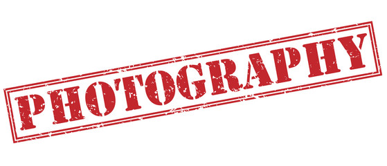 photography red stamp on white background