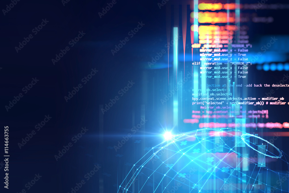 Poster digital code number abstract technology background
