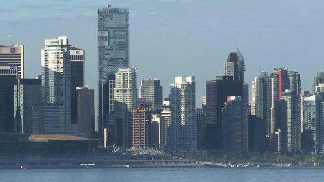 Skyline Vancouver, British Columbia, Canada, waterplane landing