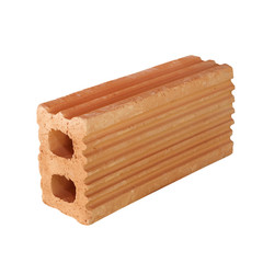 brown yellow  solid brick isolated  on white background