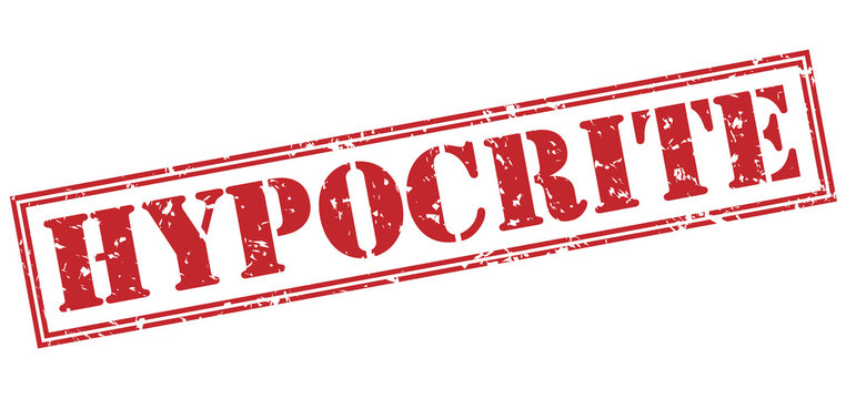 hypocrite red stamp on white background