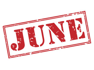 june red stamp on white background