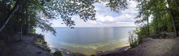 Obraz premium Panorama of Baltic sea, cliff - Poland, Gdynia Orlowo