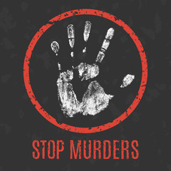 vector illustration. Global problems of humanity. stop murders