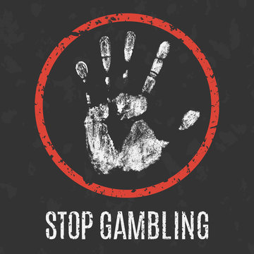vector illustration. Global problems of humanity.  stop gambling