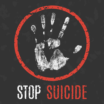 vector illustration. problems of humanity. stop suicide