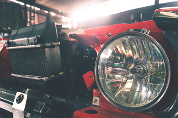Headlight of old car,vintage style
