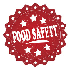 food safety grunge stamp on white background