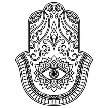 Vector hamsa hand drawn symbol
