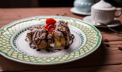 eclair with chocolate,